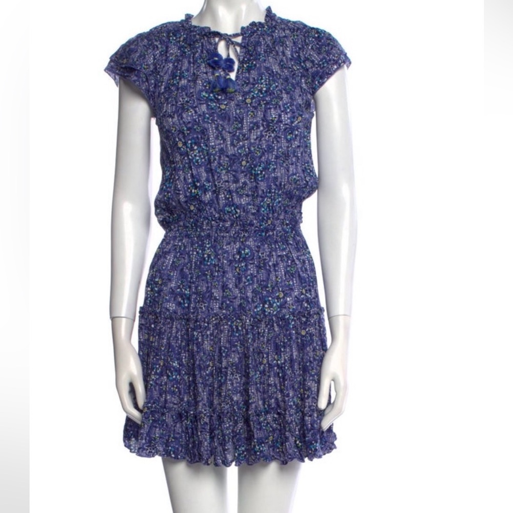 Poupette St. Barth Nava Mini Dress Blue Amarlis NWOT - Picture 8 of 11